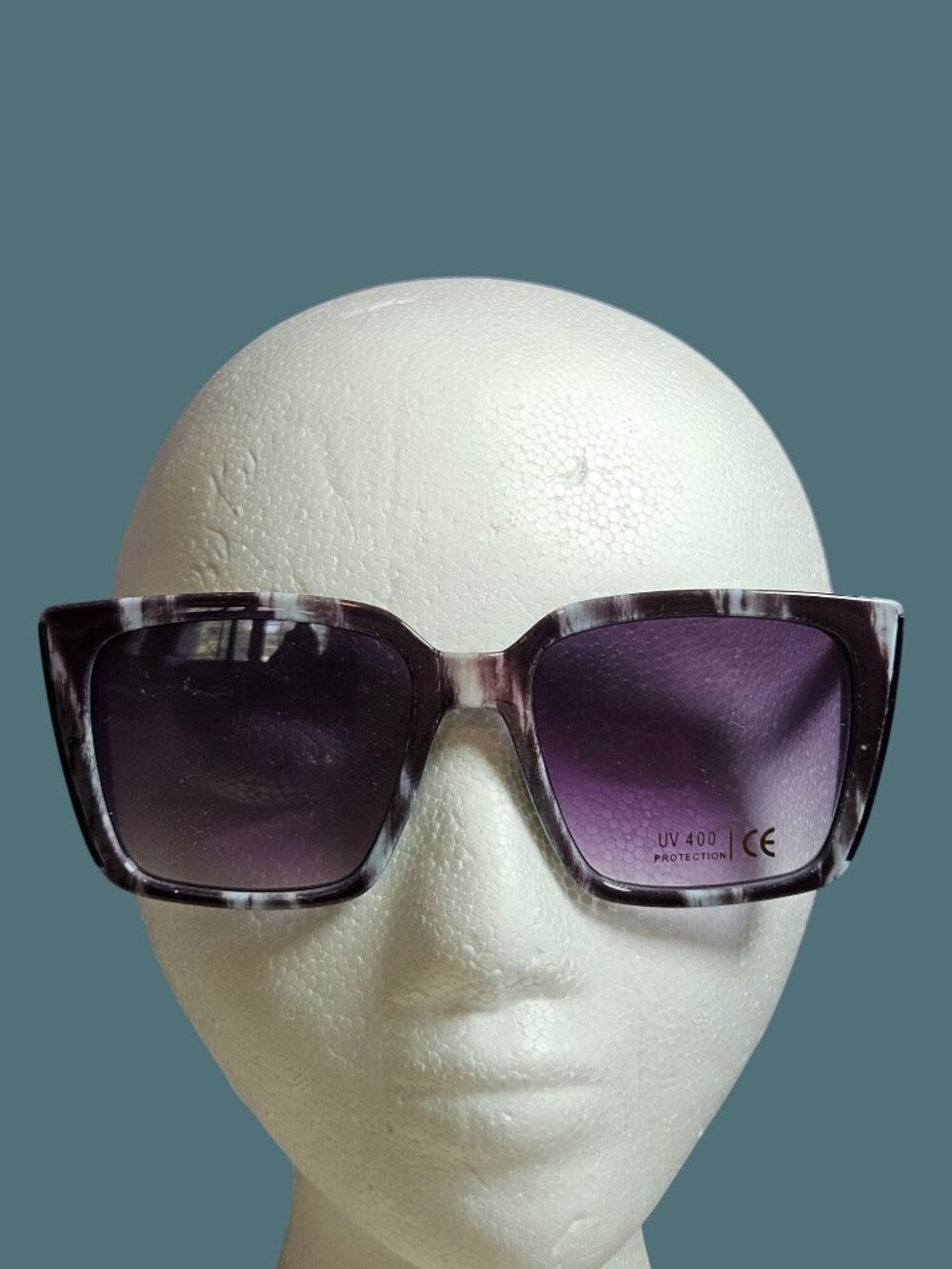 Bolero Oversized Square Marbled UV400 Purple Tinted Lens Sunglasses 51-21-141.5